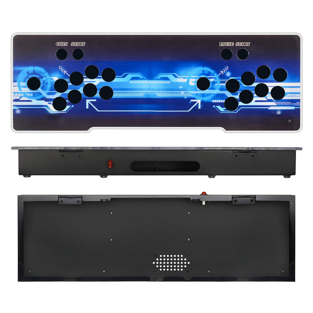 ARCADORA Arcade Console DIY Case, Video Game Machine Box Replacement Case, Acrylic Panel, Empty Box, Supports 8 Buttons, Home Cabinet 2 Players For DIY Joystick Accessories Kit