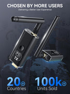 Moman Wireless HDMI Transmitter and Receiver Kit, 1 Transmitter + 3 Receivers 4K Input to 1080P HD Output for Video and Audio, 492FT Long-Lasting Portable Plug & Play for PC/Projector/TV Box/Laptop