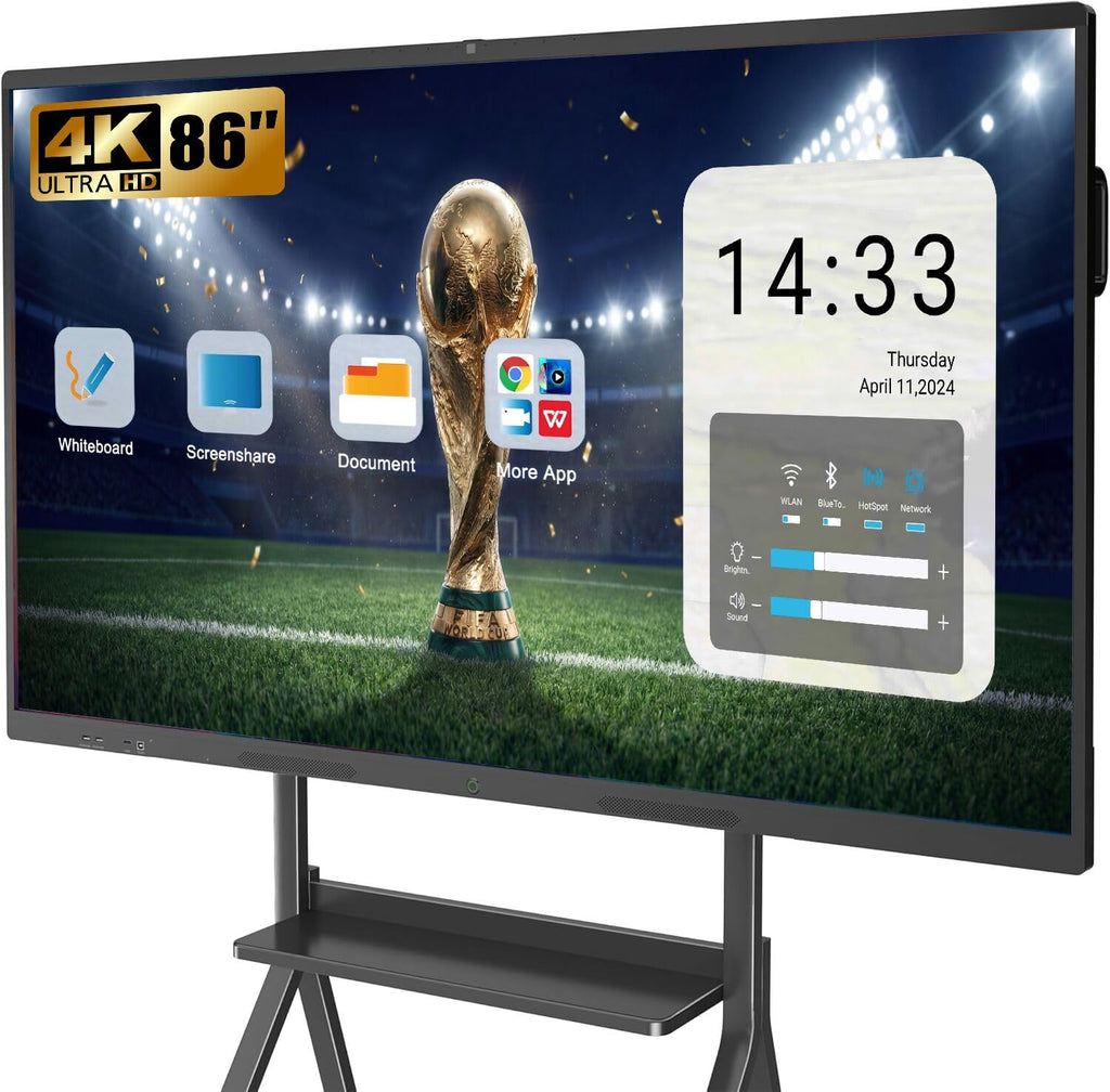 55″ Smart Board, 4K UHD Touchscreen Display Electronic Whiteboard,Android 14 Built in Ultra High Definition Camera Open App Ecosystem, Interactive Whiteboard for for Business Office Classroom Home