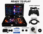 14-Inch HD Screen Foldable Portable Retro Arcade Console with 32,000 Games, TV Connection
