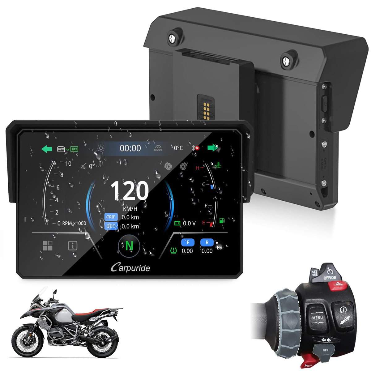 CARPURIDE W702BS for BMW Moto CarPlay & A-Auto Data Reading, Native Wonder