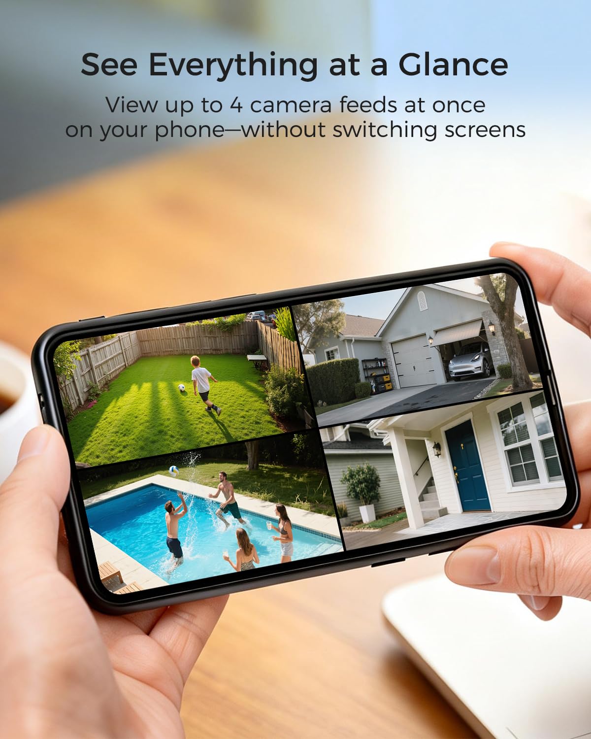 MUBILIFE 4K Solar Security Camera System Wireless Outdoor, 4-Cam Kit