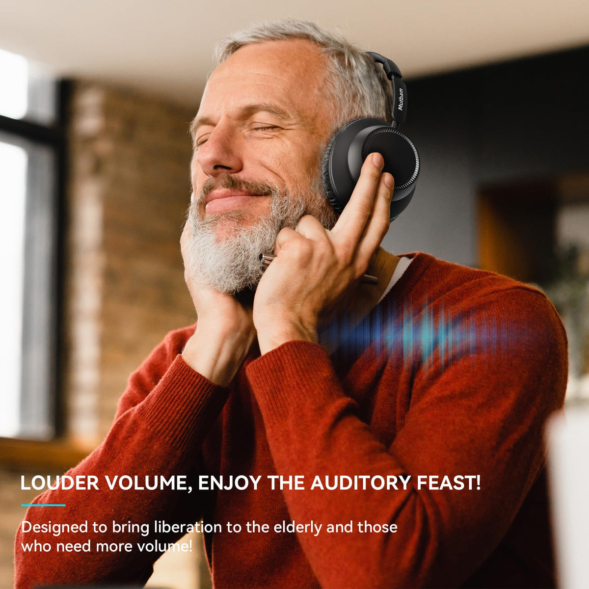 Wireless Headphones for TV for Seniors with Charging Dock, 65-Hour Playtime