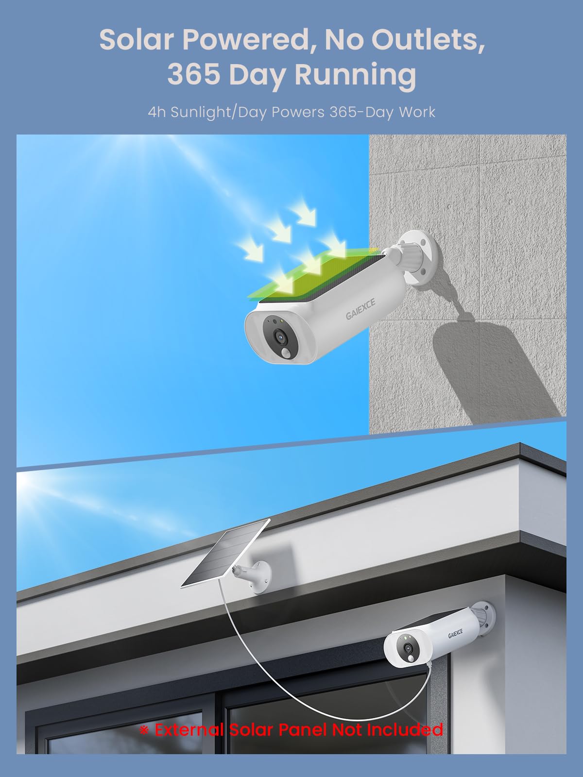 4-Cam 4MP Wireless Solar Security Camera System Outdoor, 4K NVR BaseStation