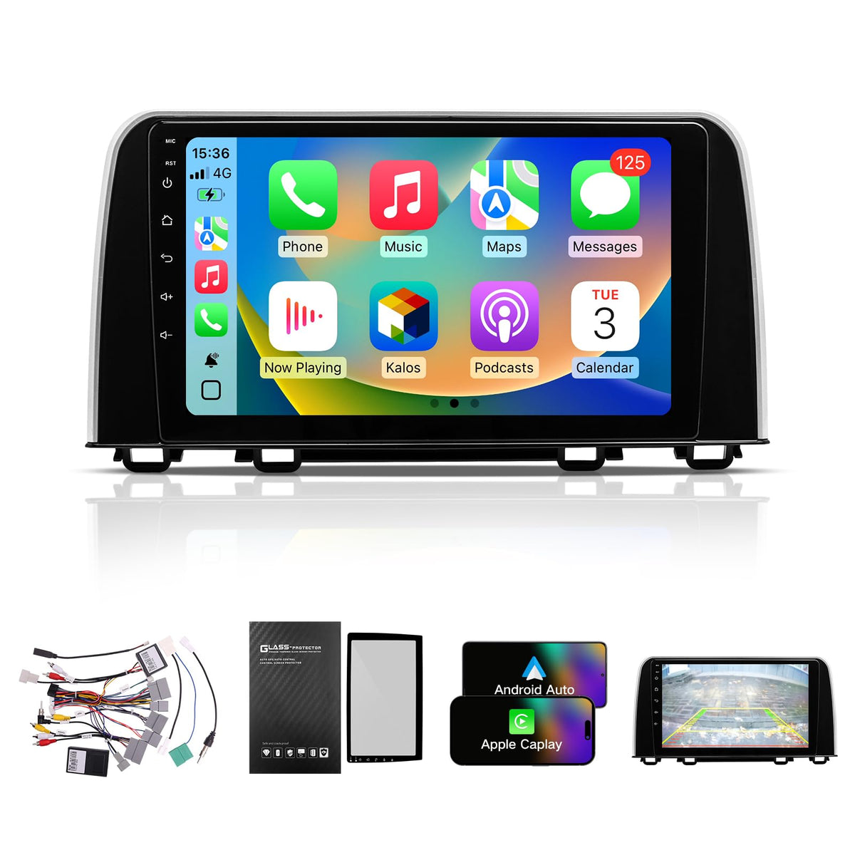 6GB+128GB Android 13 Car Radio for Honda CRV 2017-2022 Without Amplifier, 9'' HD Head Unit with Carplay & Android Auto, Mirror Link, GPS Navigation, SWC, Bluetooth 5.0,Right Camera (CAN024-R)