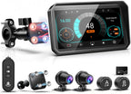 2026 LBW 6" Portable Motorcycle CarPlay GPS(Includes 128G SD), with Wireless Android Auto, Dual 2K Dash Cam/Recorder, Navigation, HD Waterproof Touchscreen, Quick-Release Magnetic Bracket, TPMS, BT