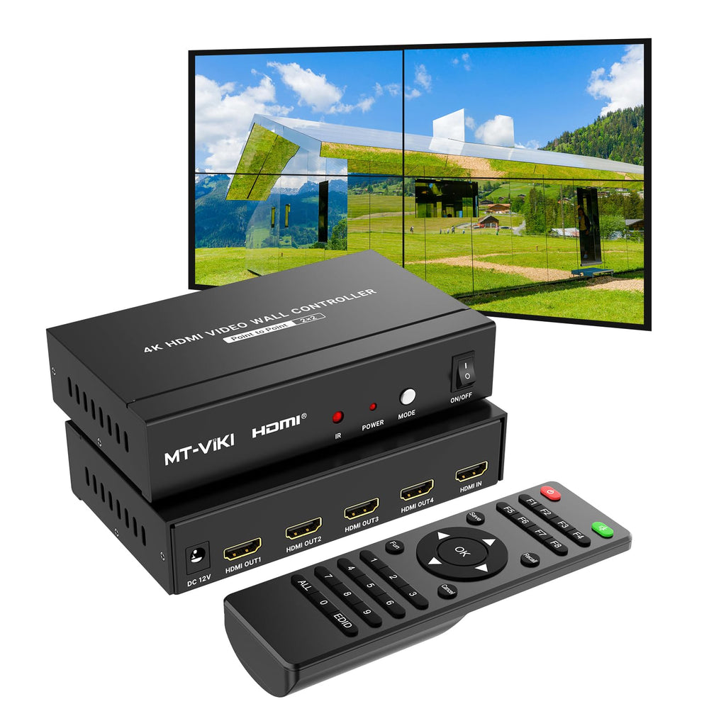 MT-VIKI Video Wall Controller 3x3, HDMI Video Wall Support UHD 4K Input & 1080P Output for 9 TV Splicing Display, 9 Channel Video Wall Processor