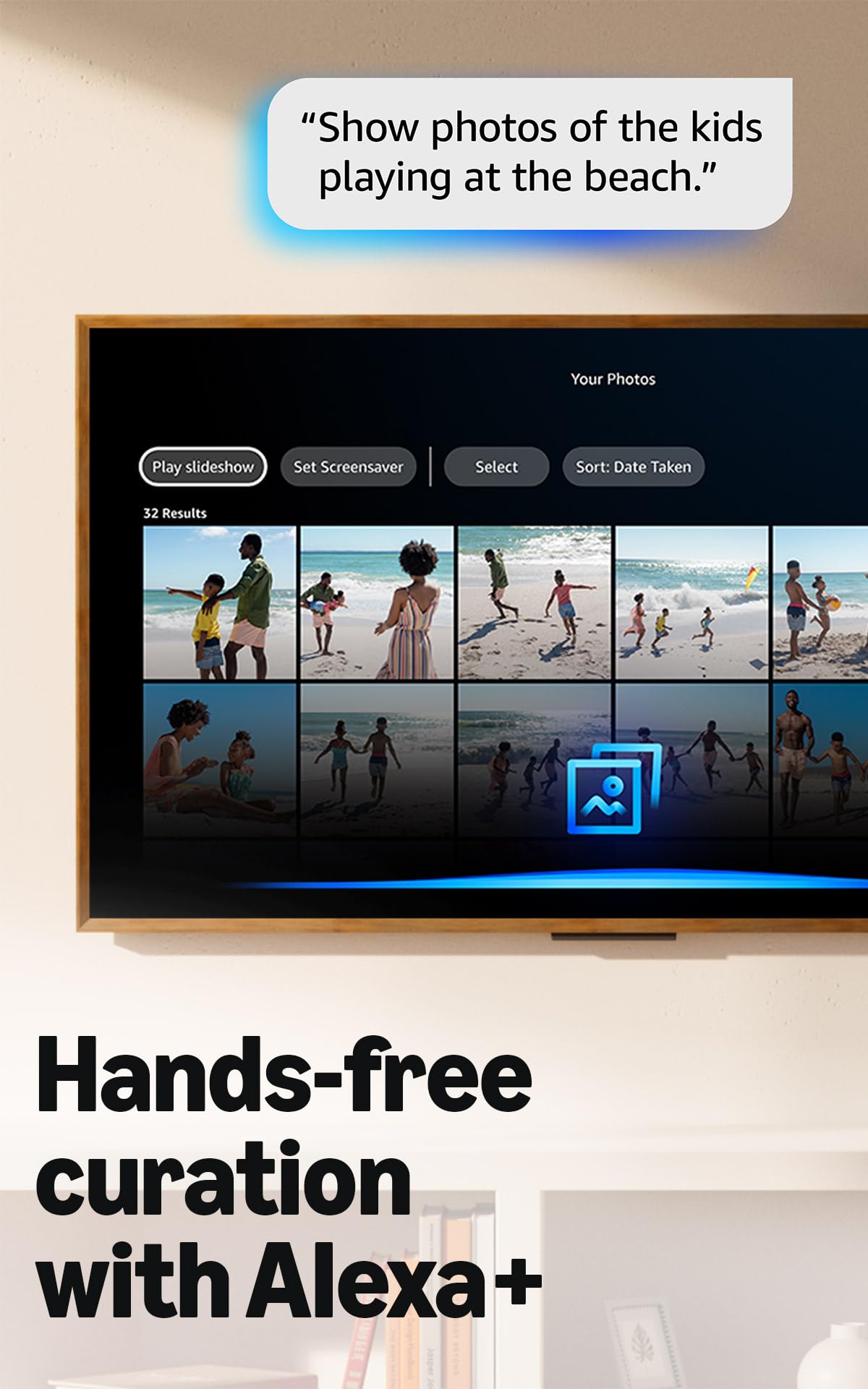 Amazon Ember Artline 55" with Fire TV (newest model), 4K Ultra HD QLED smart TV with free art and photos, anti-glare display, custom frames, Dolby Vision, find shows faster with Alexa+ - No Frame
