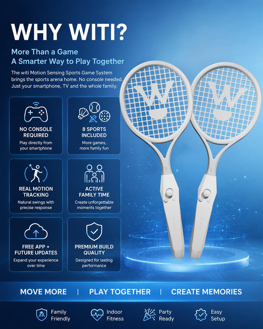 W WITI Motion Video Gaming Console, Active Play System for Kids & Family