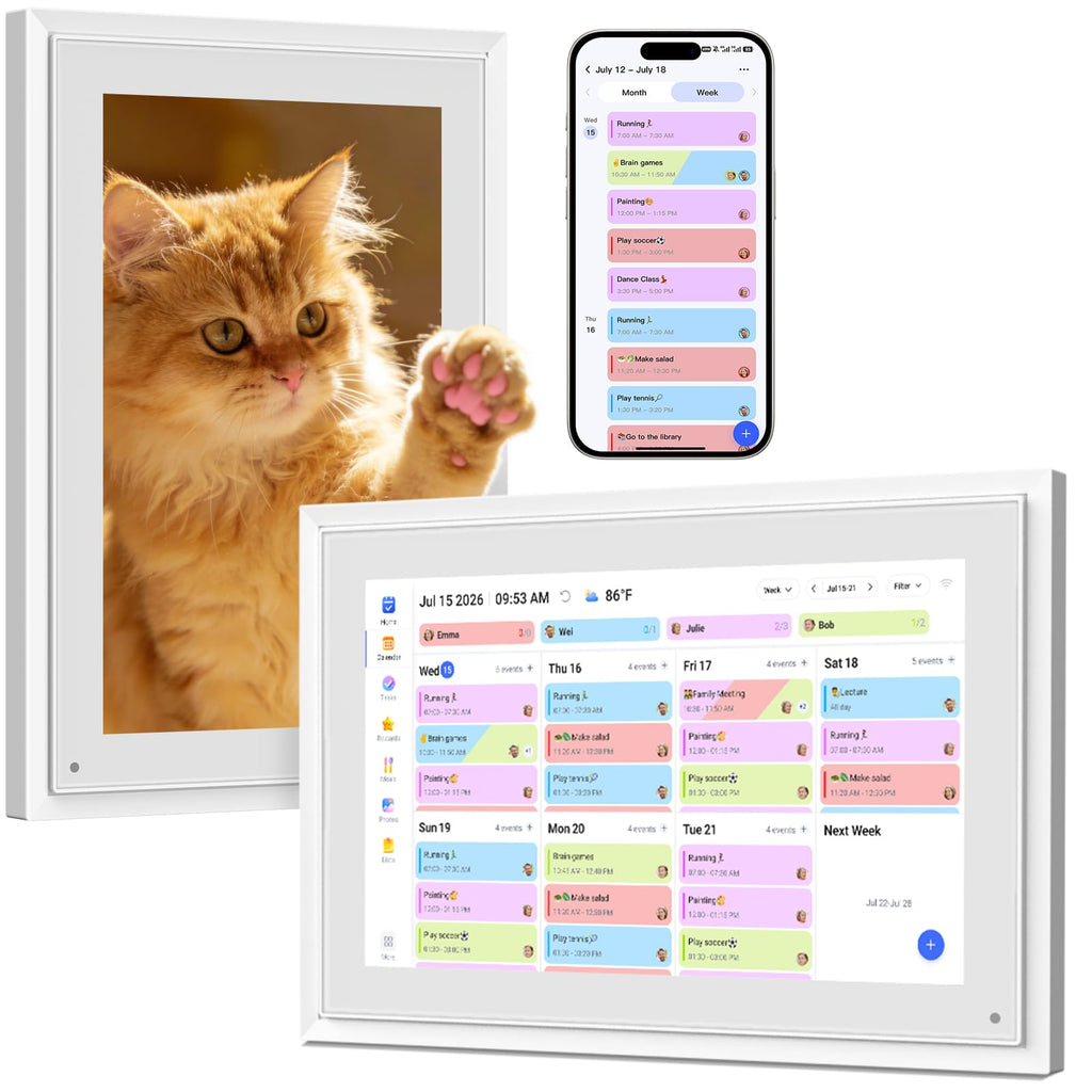 15.6 Inch Digital Calendar Wall Touch Screen Chore Chart, 32GB Electronic Calendar + Smart Family Planner, Wall and Desk Mountable, Gifts for Women Men, Gifts for Mom Dad