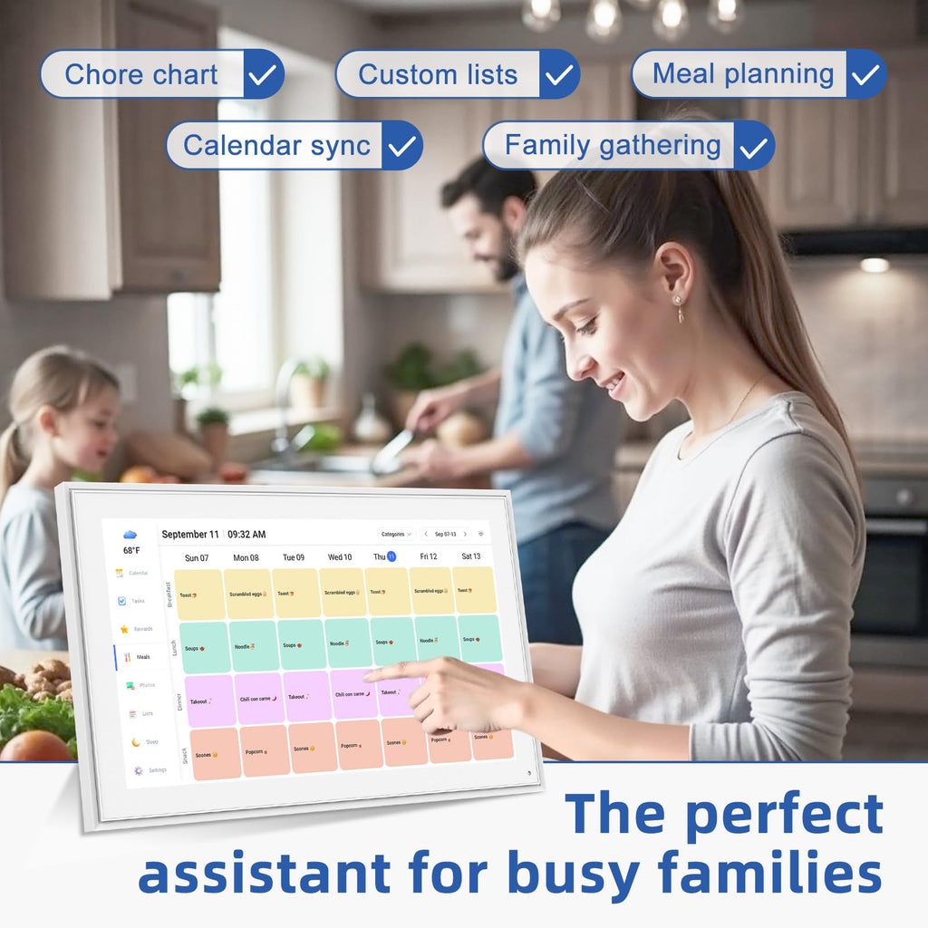21.5" Digital Wall Calendar with Chore Chart & Planner