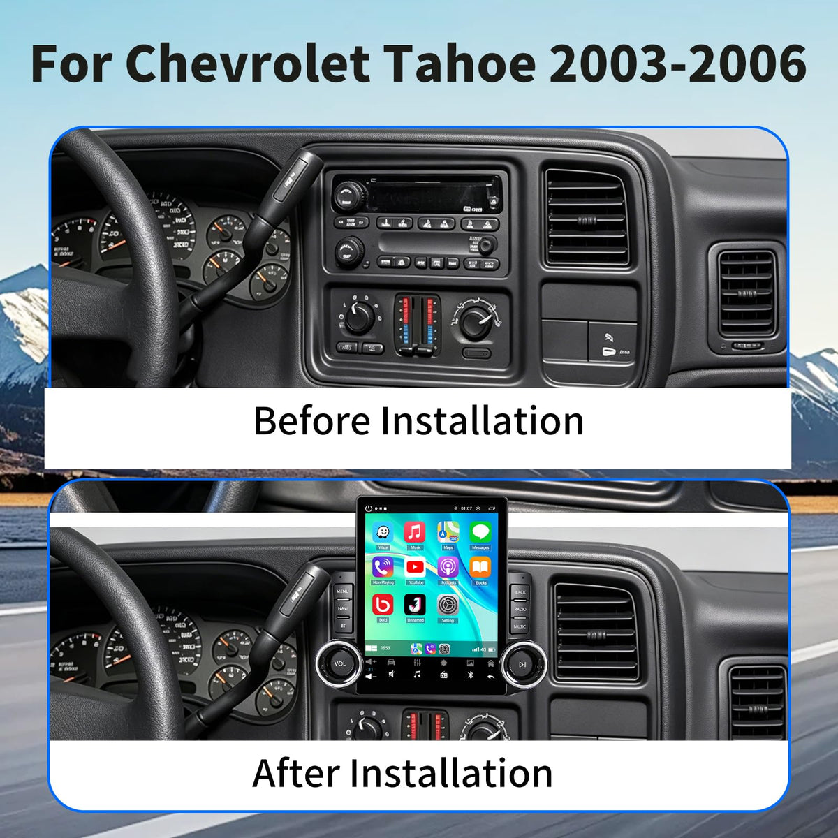 Car Stereo Radio for Chevrolet Tahoe 2003-2006 with Carplay/Android Auto