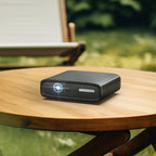 Mini Projector with WiFi and Bluetooth, 1080P Portable Laser Projector, Auto Keystone Correction, Auto Focus, 400 ISO Lumens, Smart Android TV, Built-In Battery for 3Hrs Video Playtime