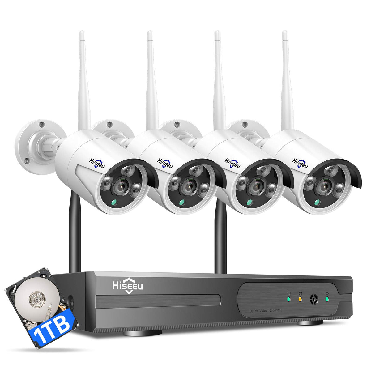 Hiseeu 3MP CCTV Home Security Camera System Outdoor, 2.4G/5G Wireless WiFi