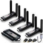 Wireless HDMI Transmitter and 2 Receiver,50M/165FT,LED Display,Up to 8 RXs