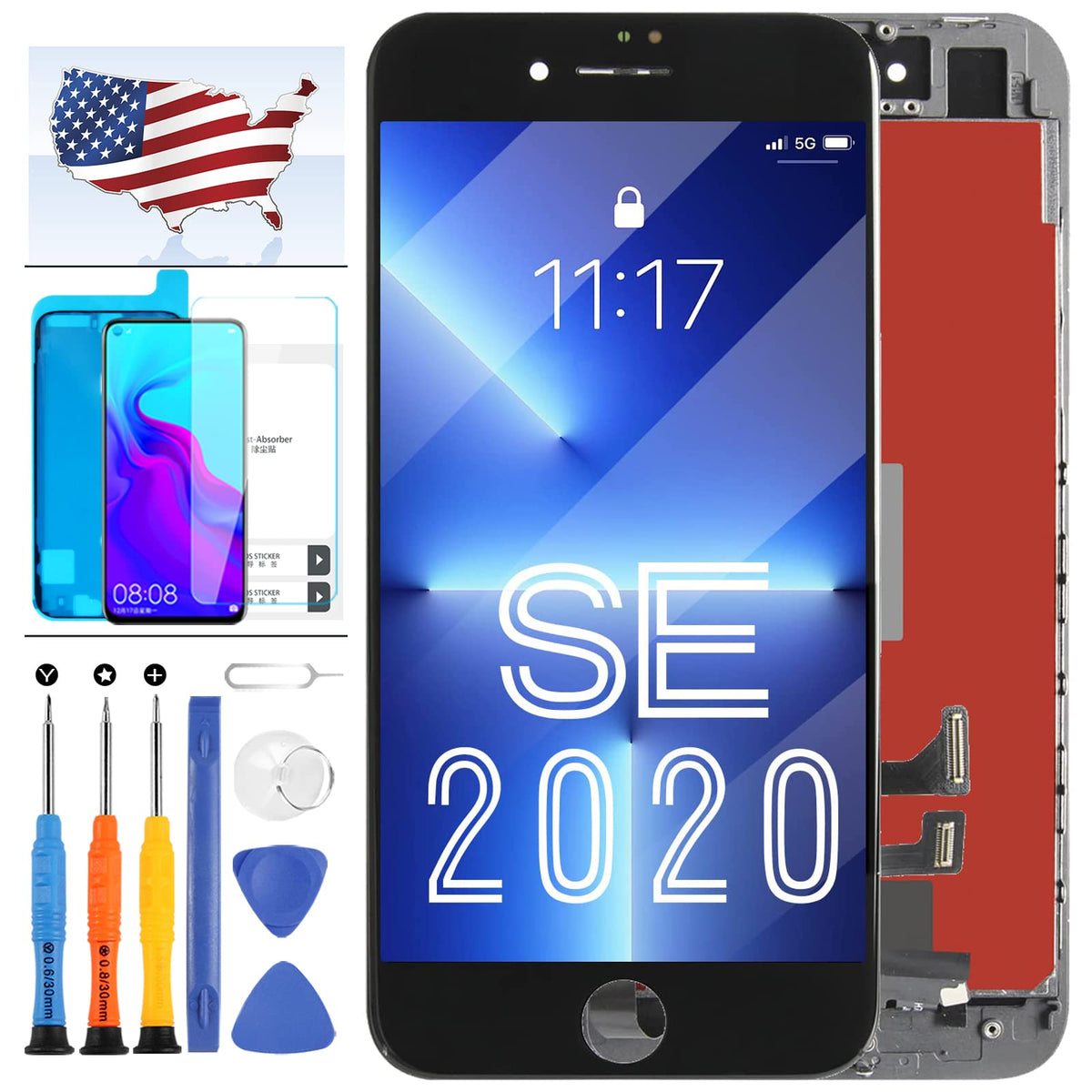 for iPhone 17 Pro Max Screen Replacement 6.9 inch OLED Full Display Assembly with Promotion 120Hz, OEM Grade Soft OLED, True Tone & Face ID Supported, DIY Repair Kit with Tools, Black