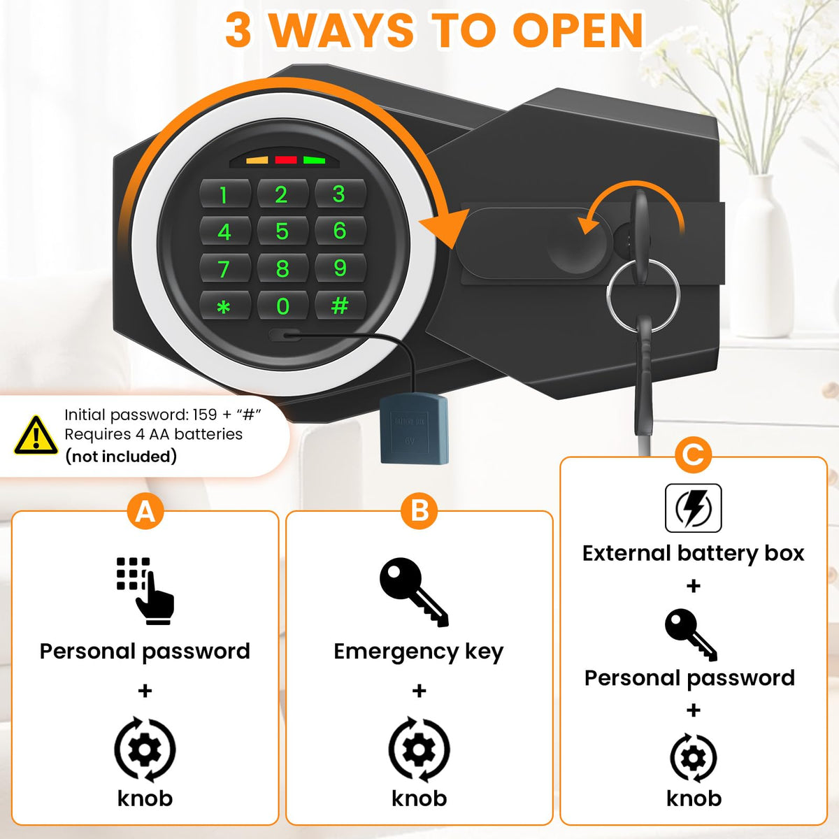 23.6''H Deposit Drop Safe with Drop Slot, Money Drop Safe for Business