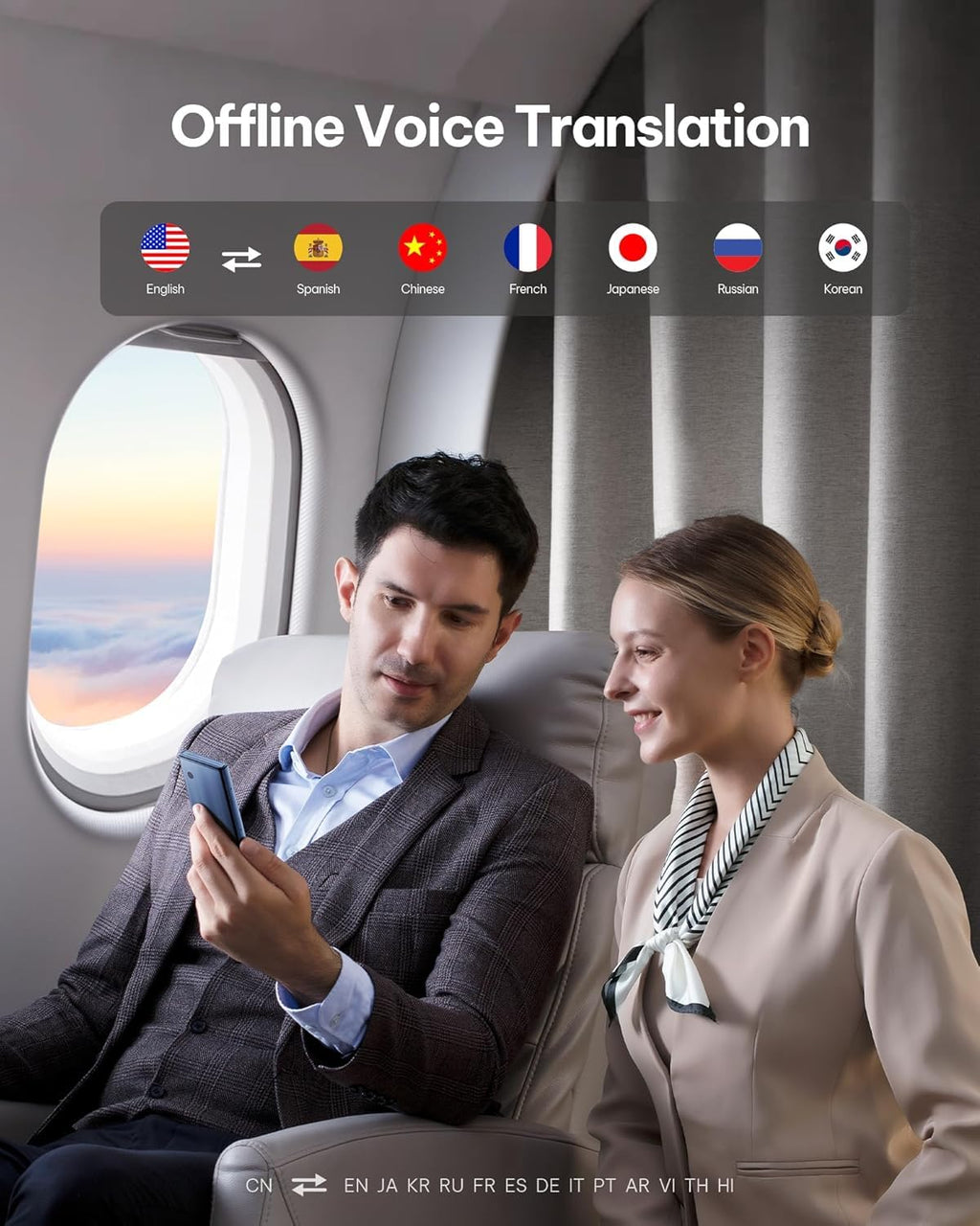 iFLYTEK AI Language Translator Device, Real-Time Two-Way Voice Translator