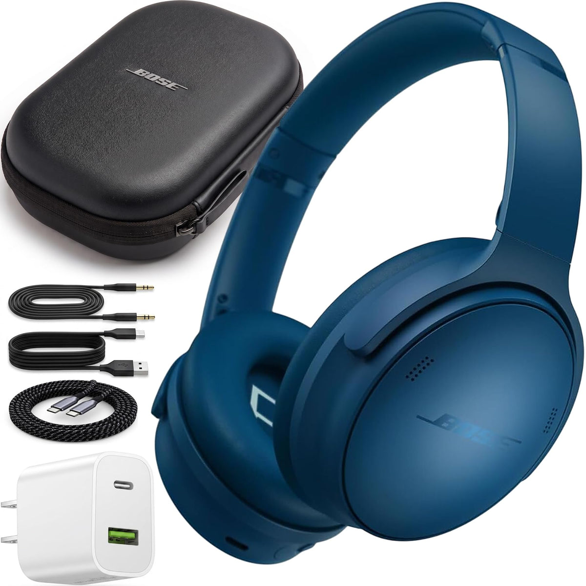 Bose QuietComfort Wireless Over-Ear Bluetooth Headphones Power Bundle