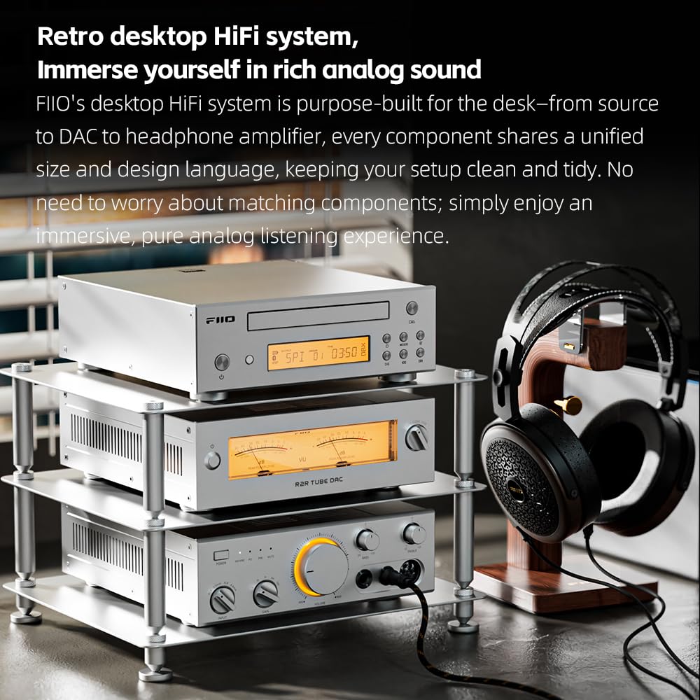 FIIO Class A Desktop Class A Headphone Amplifier, 4000mW+4000mW Balanced Output, Fully Balanced Circuit, 5-Level Gain, Bass & Treble Control