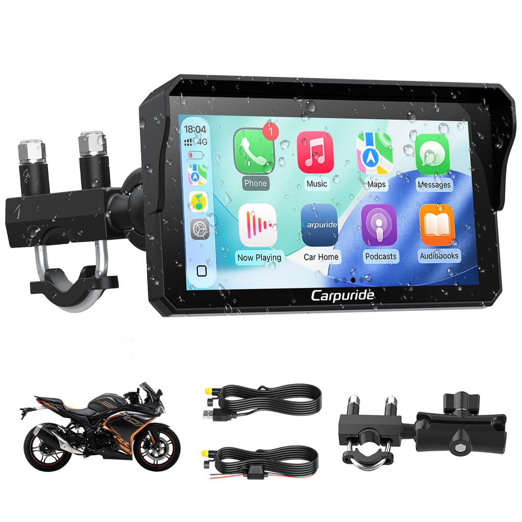 Carpuride W602 6.25" Motorcycle CarPlay Android Auto Screen GPS Navigation