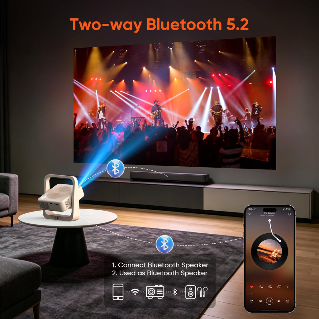 Official Google TV Smart Projector with Stand, Movie Projector
