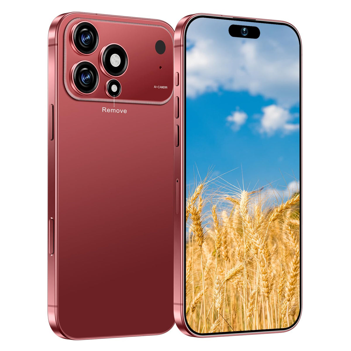 Huness 17 PM 16+1TB Unlocked Cell Phone,6.9" HD Screen Unlocked Phones,Android 15 7000mAh Long Battery Life Smartphone,5G/Dual SIM/Fingerprint Button Unlock/Photos/Face ID (Wine Red)