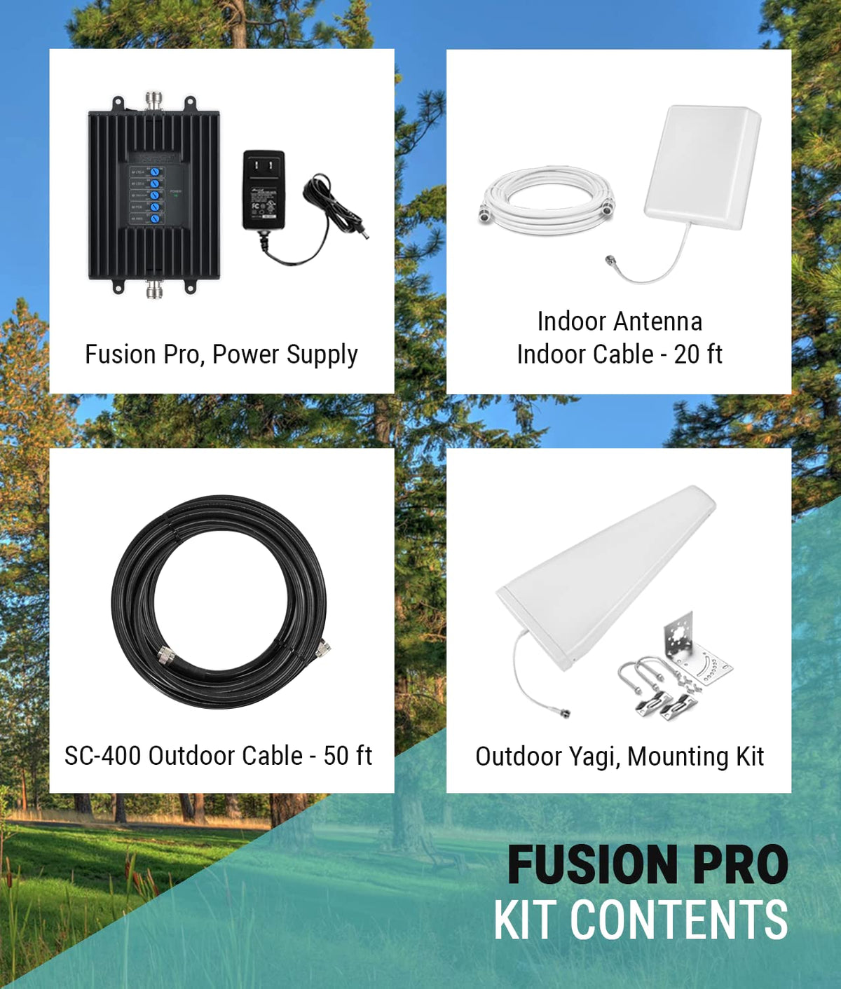 SureCall Fusion Professional Cell Phone Signal Booster up to 8000 sq ft | Pro-Grade, Yagi Panel Antennas | Multi-User Boosts All Carriers, Verizon, AT&T, Sprint, T-Mobile | FCC Approved, USA Company