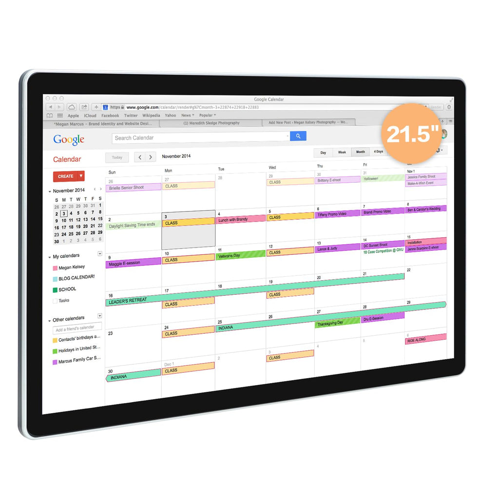 Large Touchscreen Monitor Digital Electronic Calendar, Downloadable APP,10-Point Touch,16:9 Display, Android 13 with 8GB RAM & 128GB ROM,Perfect for Office, Business, and Home (21.5 inch)