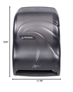 San Jamar Ocean Smart System Automatic Paper Towel Dispenser, Electronic for Bathroom and Kitchen, 16.5" x 11.75" x 9.25", 1 Count, Black Pearl