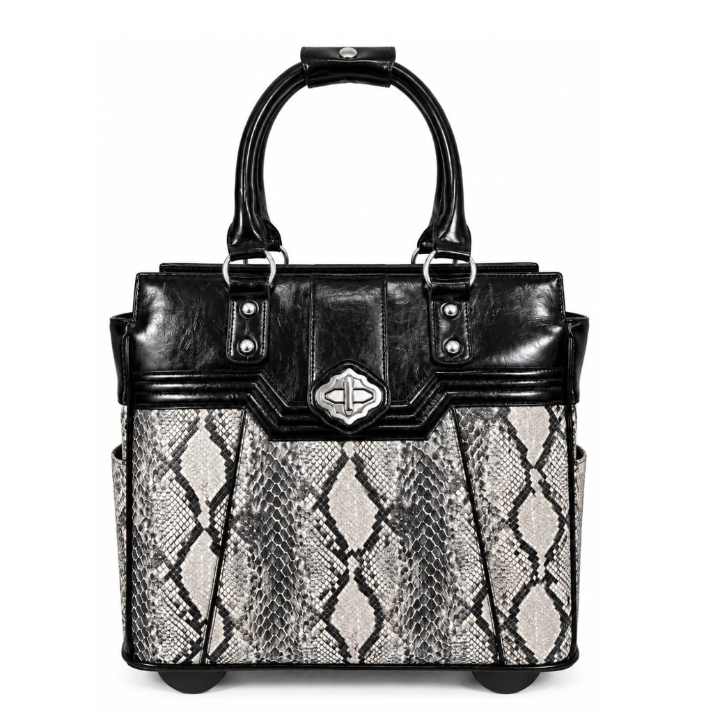 JKM and Company Alligator Compatible With Computer iPad, Laptop Tablet Rolling Tote Bag Briefcase Carryall Bag
