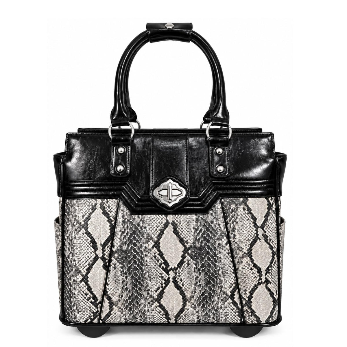 JKM and Company Alligator Compatible With Computer iPad, Laptop Tablet Rolling Tote Bag Briefcase Carryall Bag