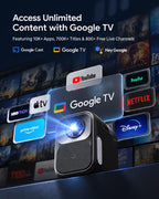 Google TV Smart Projector, Licensed Netflix, Native 1080P FHD