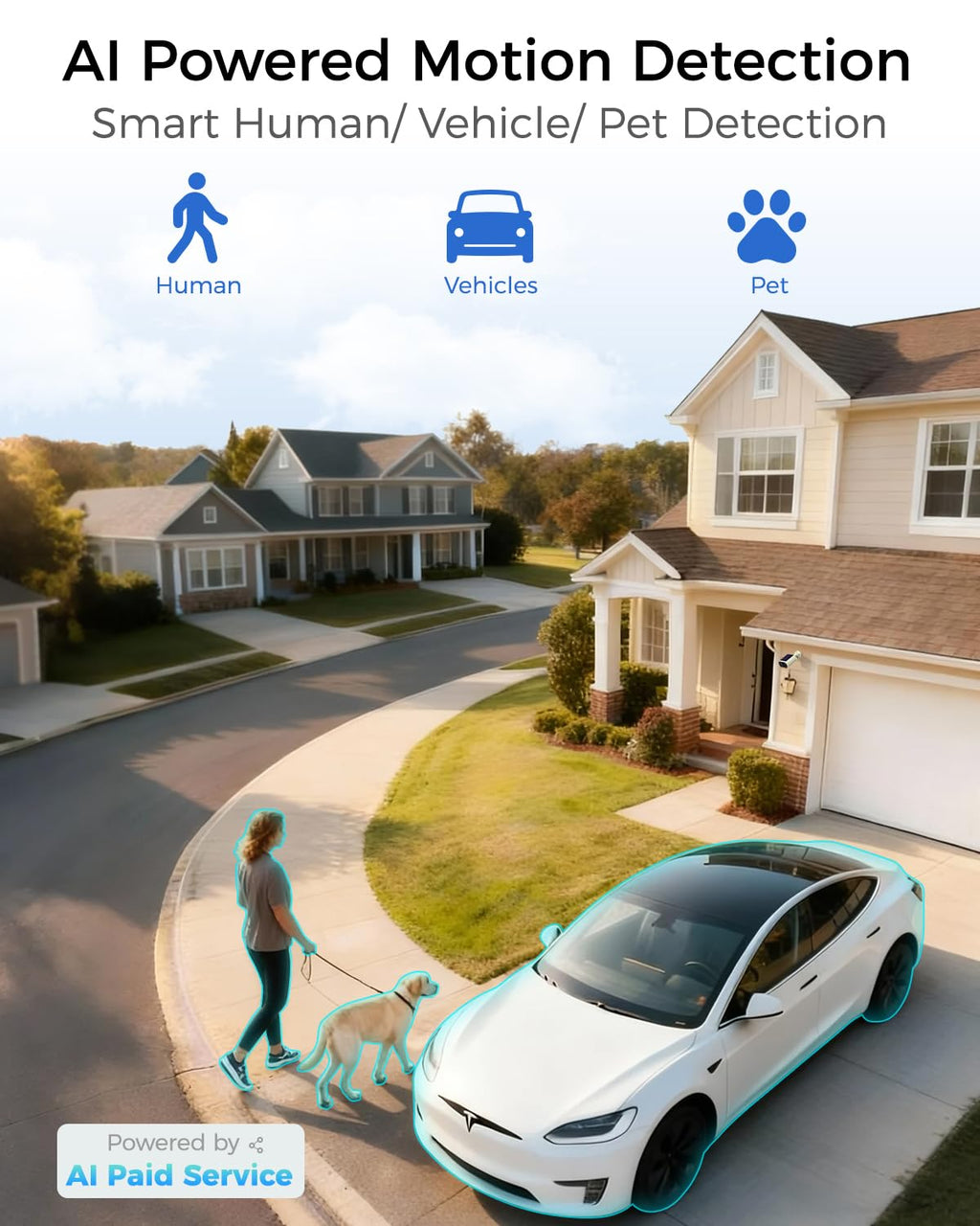 4MP Solar Security Cameras Wireless Outdoor, 64GB Local Storage