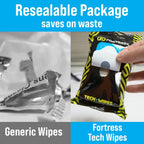 Fortress Electronic Wipes (25 ct, Pack of 72) Screen Cleaner Wipes for Tech
