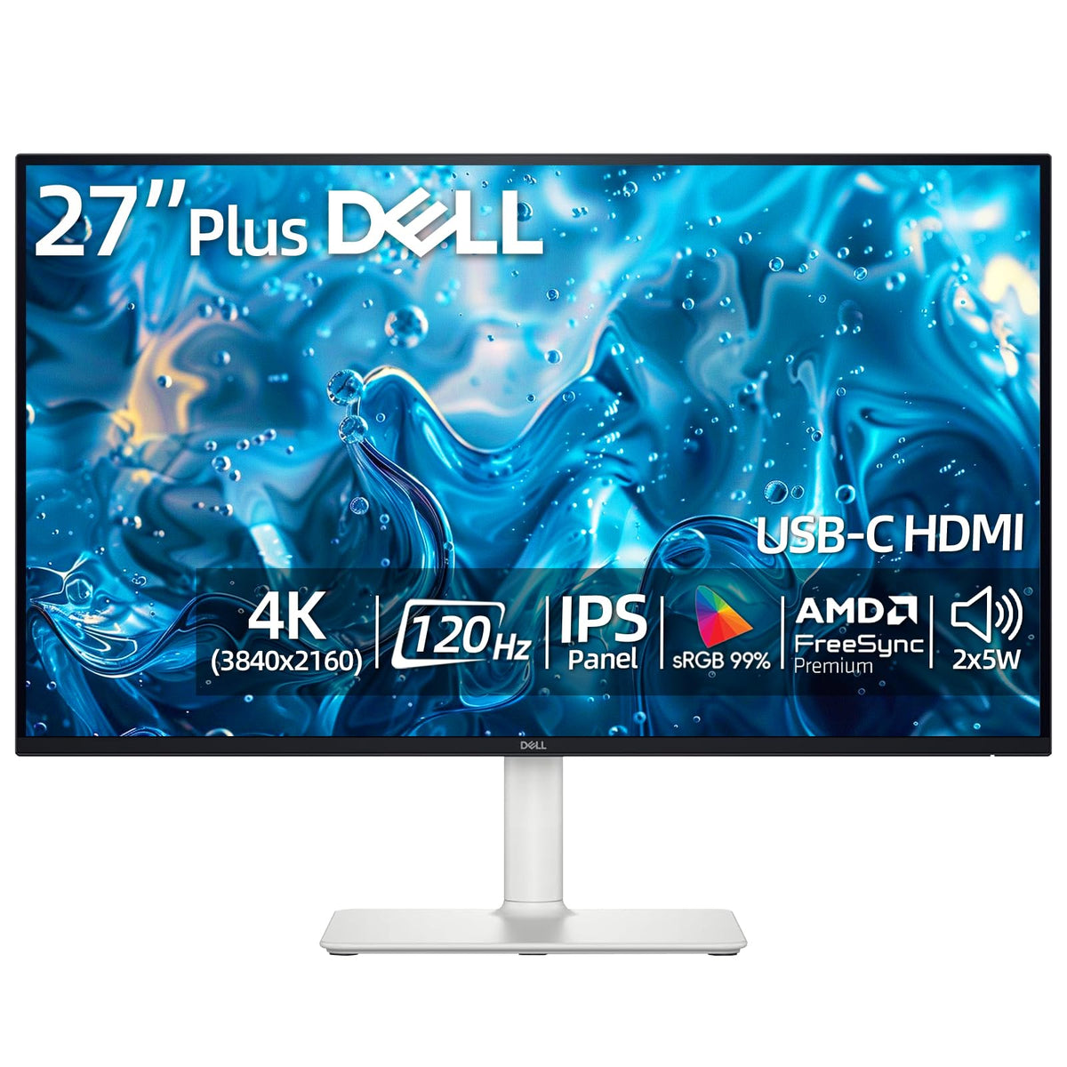 Dell 24 inch Monitor, FHD (1920 x 1080), IPS Display, 144Hz Refresh Rate, AMD FreeSync, 1ms MPRT, Anti-Glare Screen, for Home Office & Gaming, 2 X HDMI 1.4, Ultra-Thin Bezel, VESA, Tilt Adjustable