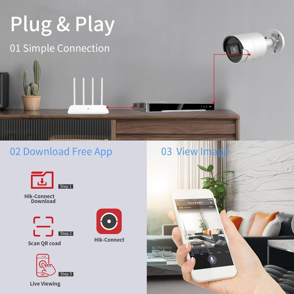 DS-2CD2086G2-IU 4K 8MP POE Bullet IP Camera 2.8MM Lens Mic Ⲏіkconnect
