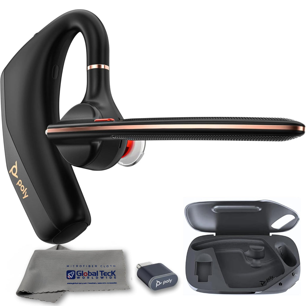 Poly Voyager Legend 50 UC Bluetooth Headset, Charging Case, AI-Powered Noise Cancellation, 4Mic WindSmart Tech, 10-Hr Battery, 98 ft Wireless Range, Multipoint Connectivity, Voice Assistant, GTW Cloth