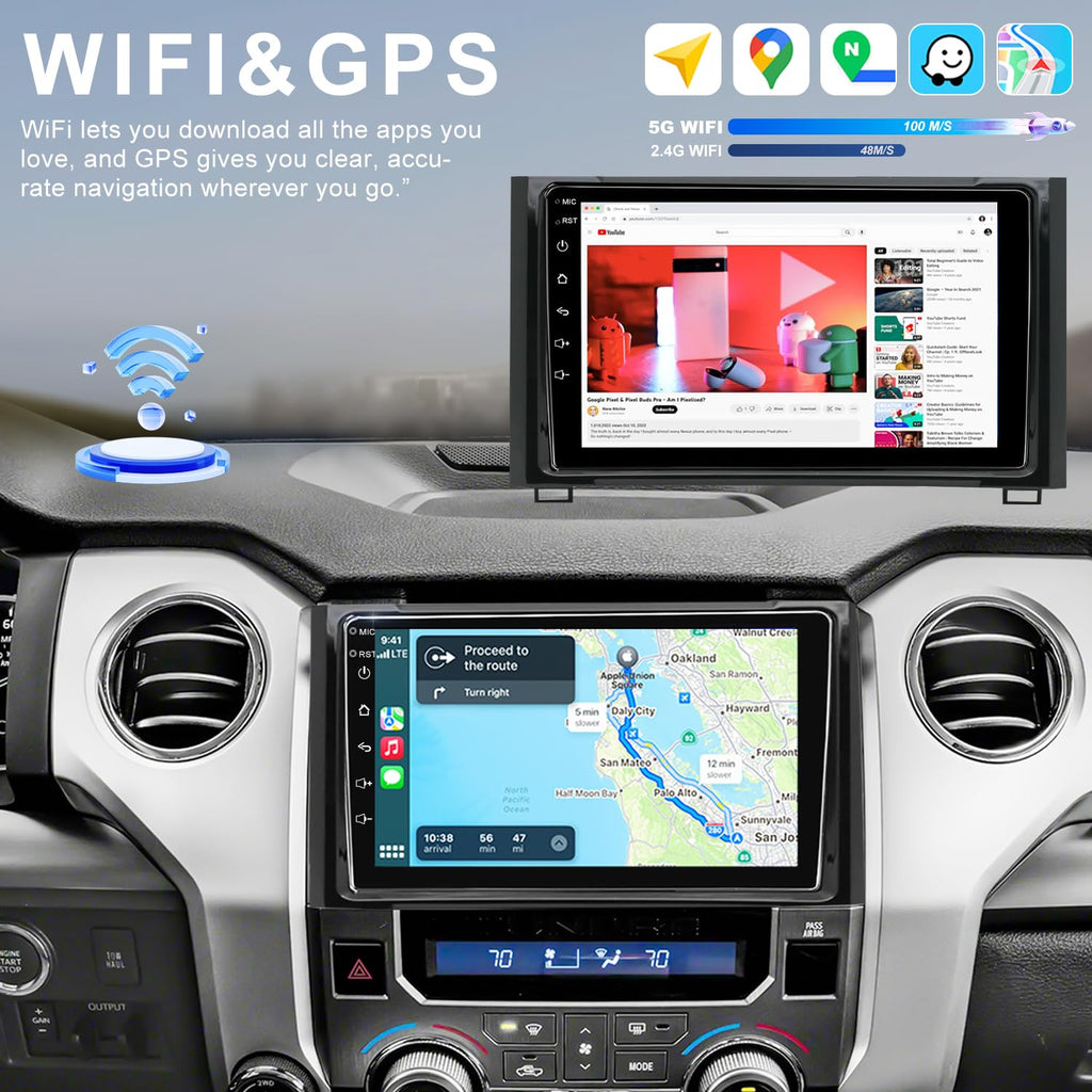 Car Radio Stereo for Toyota Tundra 2014-2021, 9 Inch 4G+64G HD Touch Screen