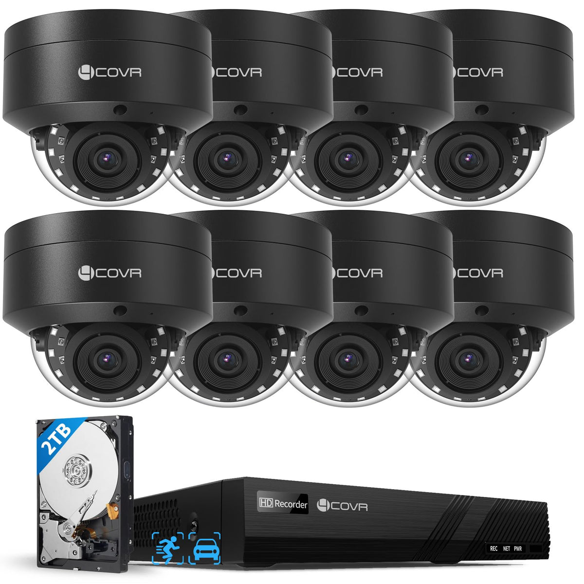 4COVR 4K PoE Security Camera System for Home with 2TB HDD, LY54AB8M0808
