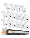 Anlapus 16CH 5MP Pan Tilt Security Camera System, 16X 3K Audio Cam, 3TB HDD