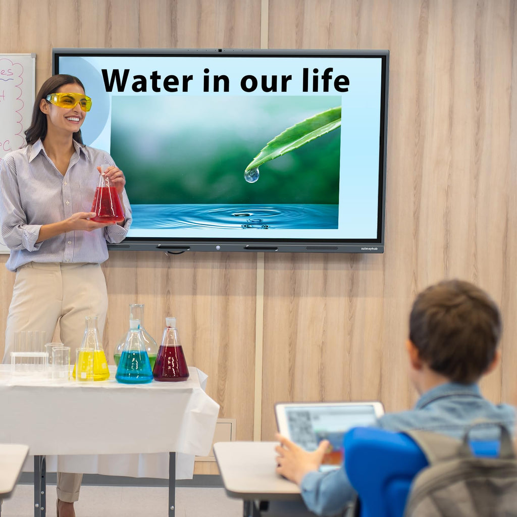 55'' 4K Smart Board, Android 14 OS 8+128 GB Interactive Whiteboard, Electronic Digital Whiteboard with Open App Ecosystem, Built in 20MP Camera for Home, Office and Classroom