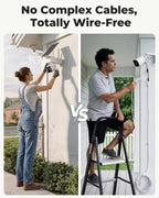 Solar Security Camera System with Home Hub, 4 Cam 4MP 360° PTZ Security Cameras Wireless Outdoor, No Monthly Fee, Local Storage, Color Night Vision, 5GHz & 2.4GHz WiFi for Home Exterior, IP66