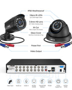 ZOSI 16CH Wired Security Camera System, 16X 1080P Surveillance Cam, 2TB HDD