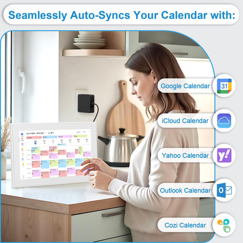 15.6 Inch Digital Calendar Wall Touch Screen Chore Chart, 32GB Electronic Calendar + Smart Family Planner, Wall and Desk Mountable, Gifts for Women Men, Gifts for Mom Dad