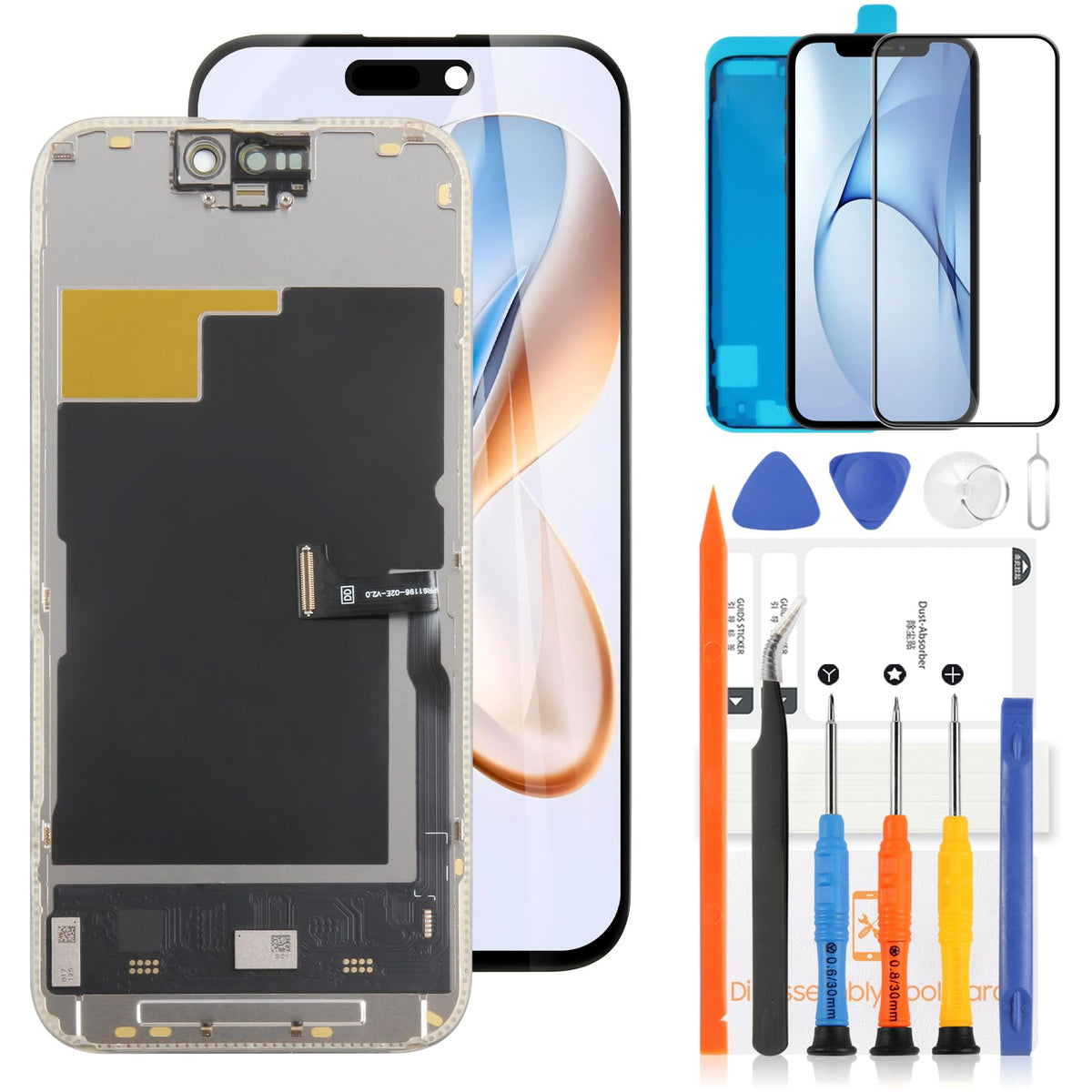 for iPhone 17 Pro Max Screen Replacement 6.9 inch OLED Full Display Assembly with Promotion 120Hz, OEM Grade Soft OLED, True Tone & Face ID Supported, DIY Repair Kit with Tools, Black