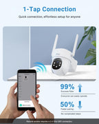 AOV 24/7 Recording Solar Camera Security Outdoor, 4-Cam Solar Kit