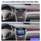 Car Stereo for Lexus ES300 ES330, 8Core Android 14 Radio Player 9" QLED Touch Screen GPS Navigation for Lexus ES250 ES300 ES330 XV30 2001 2002 2003 2004 2005 2006 Car-Play & Android Auto Head Unit