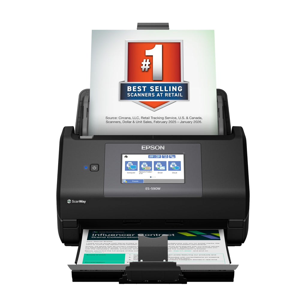 Epson Workforce ES-580W Wireless Color Duplex Desktop Document Scanner
