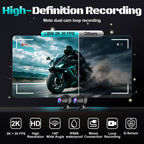 2026 LBW 6" Portable Motorcycle CarPlay GPS(Includes 128G SD), with Wireless Android Auto, Dual 2K Dash Cam/Recorder, Navigation, HD Waterproof Touchscreen, Quick-Release Magnetic Bracket, TPMS, BT